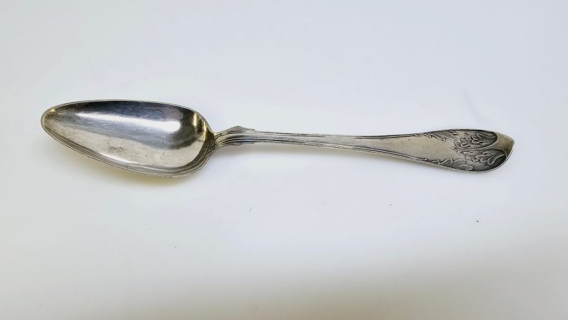Antik silversked – 23 cm lång, stämplad äkta silver