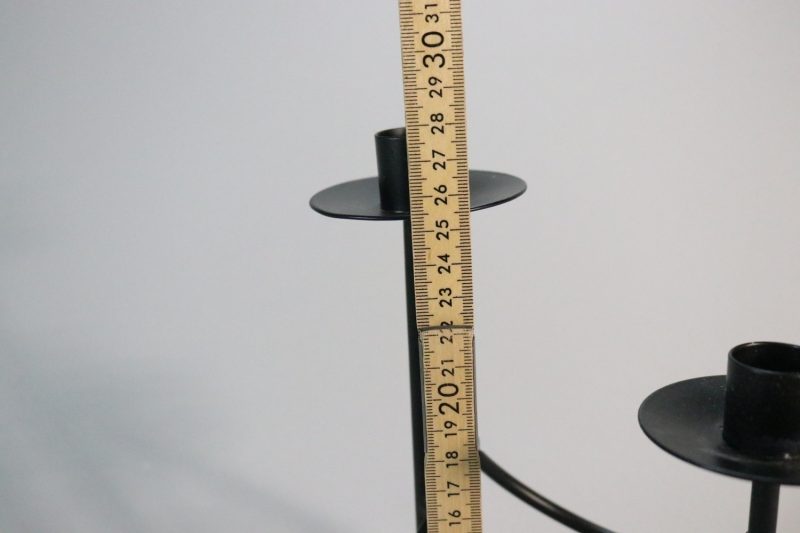 Fin Ljusstake i metall, svart ca 28cm