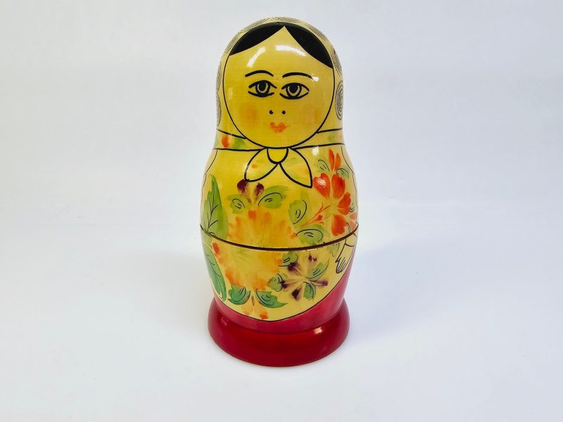 Charmig Matryoshka-docka – Handmålat Set med 6 Dockor