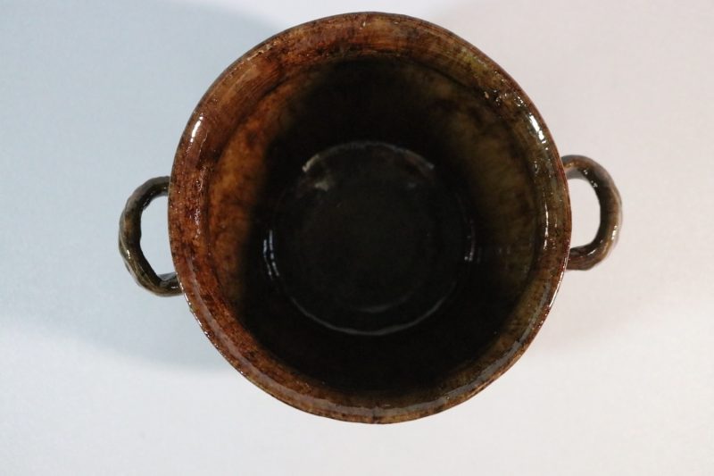 Äldre keramikkruka - Krus - troligen 1800-tal - Brun - Höjd ca 9cm