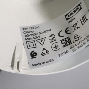 Kökslampa, industriell design, gjord av metall och glas "OTTAVA"
