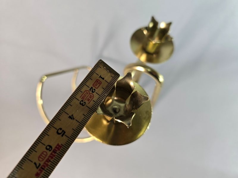 LJUSSTAKE, gulmetall, för två ljus, Made in Sweden