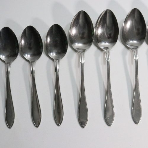 Elegant Set of 8 Vintage Stainless Steel skedar