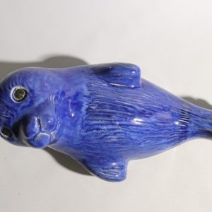 Glaserad Keramikskulptur – Säl, 40 cm