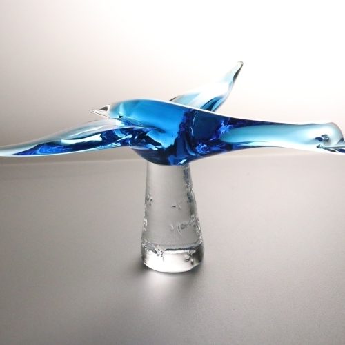 Skulptur, glas, fågel - 30cm