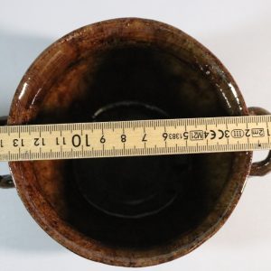 Äldre keramikkruka - Krus - troligen 1800-tal - Brun - Höjd ca 9cm
