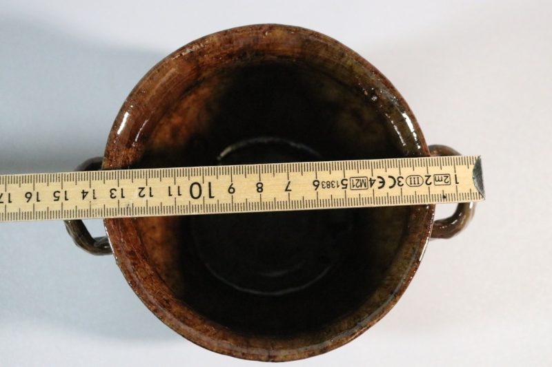 Äldre keramikkruka - Krus - troligen 1800-tal - Brun - Höjd ca 9cm