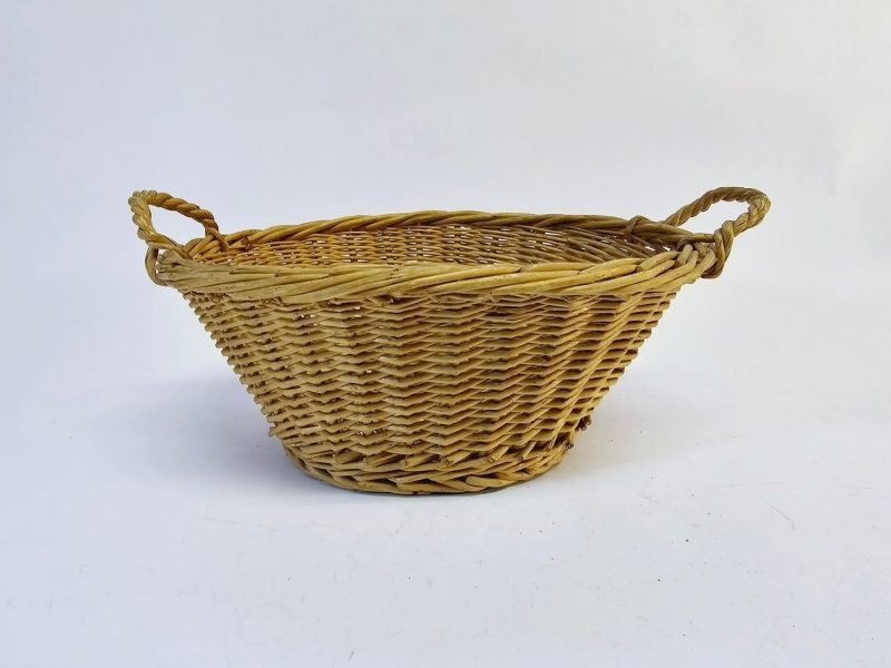 Handflätad Korg i Naturmaterial – Perfekt för Förvaring eller Dekoration, 29 cm