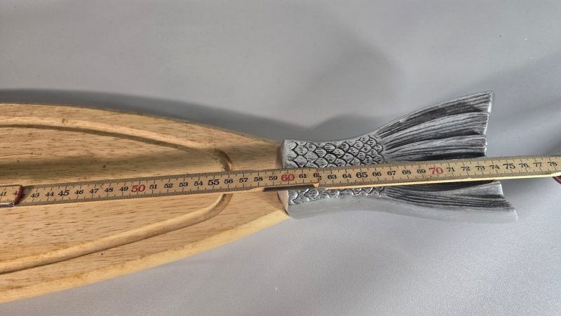 SKÄRBRÄDA, för fisk,  trä och metall, 1900-talets slut - Längd 75cm