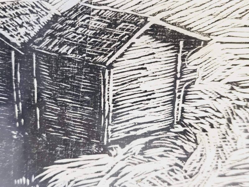 Träsnitt "Pohjoi-Kymenlaakso" av Tapani Lemminkäinen – 1957