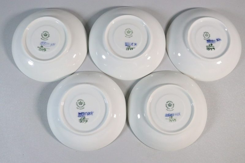 BLÅ BLOMSTER KAFFEFAT - ROYAL COPENHAGE - KUNGLIG DANSK 10/1549 5 DELAR