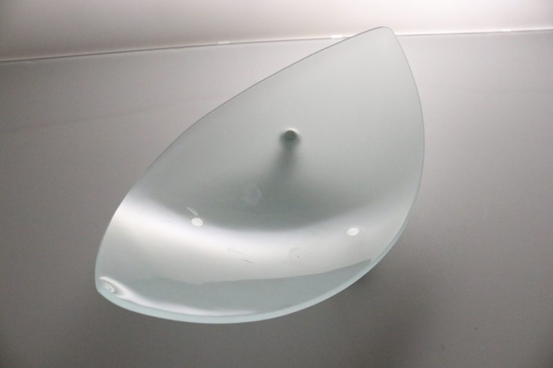 Uppläggningsfat, båtformad, frostat glas