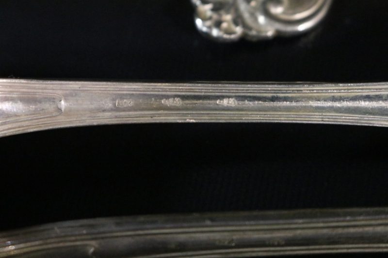 Antikt Set med Nysilverskedar – GAB Gense Olga, 22 cm