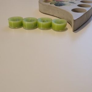 Ljushållare med doftljus äppelmotiv, cement