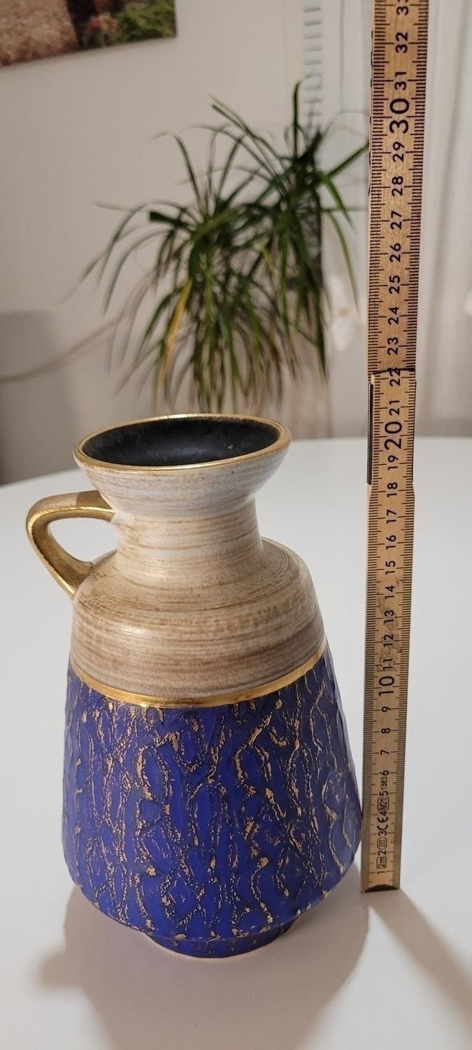Vas med hankel - Germany 399/20 Blå Beige Guld 20cm