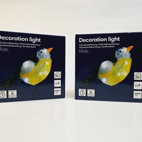 Dekorationsbelysning "Fågel" med Timer - LED för Inne/Utebruk