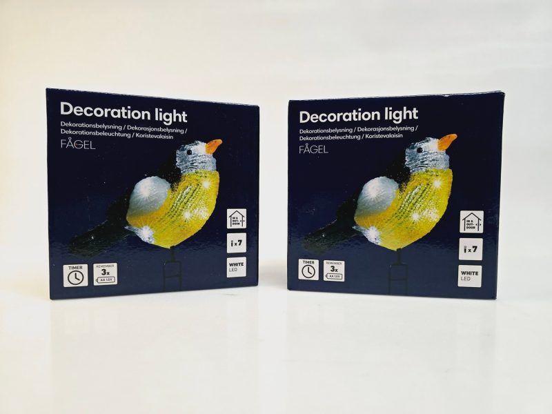 Dekorationsbelysning "Fågel" med Timer - LED för Inne/Utebruk
