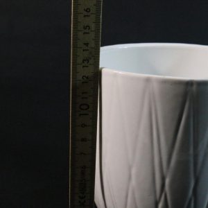 Vit glaserad kruka/blomkruka/ytterfoder, Enso - 13cm
