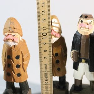 5st Träfigurer, fiskegubbar, pirat, Indisk-klädd