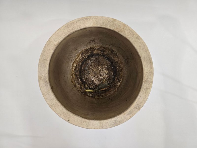 Unik Keramisk Kruka med Bladmönster, D 23,5cm