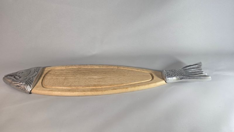 SKÄRBRÄDA, för fisk,  trä och metall, 1900-talets slut - Längd 75cm