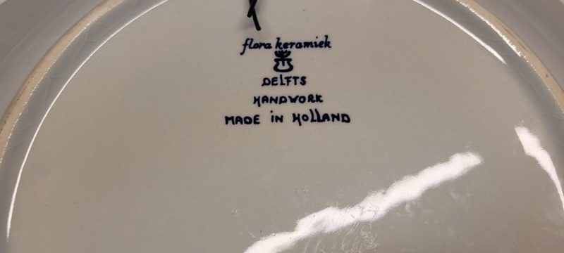 Stort fat Flora keramiek Delfts Handwork Holland