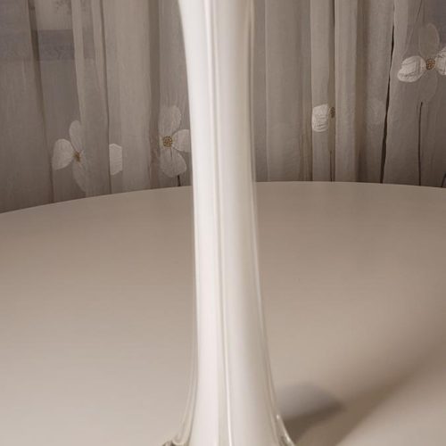 Stor art deco glasvas ca 30cm - vit, troligen Johansfors