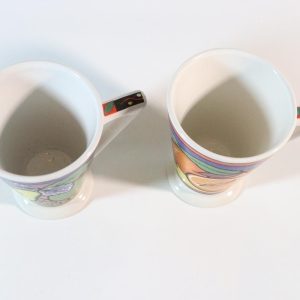 2st muggar, Vintage Art Deco Stil - frukt, 70-tal