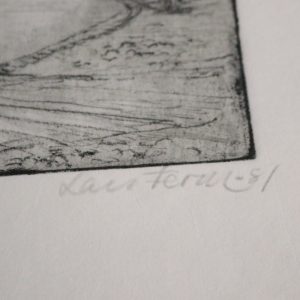 Charmigt Stadsmotiv – Signerat Provtryck från 1951