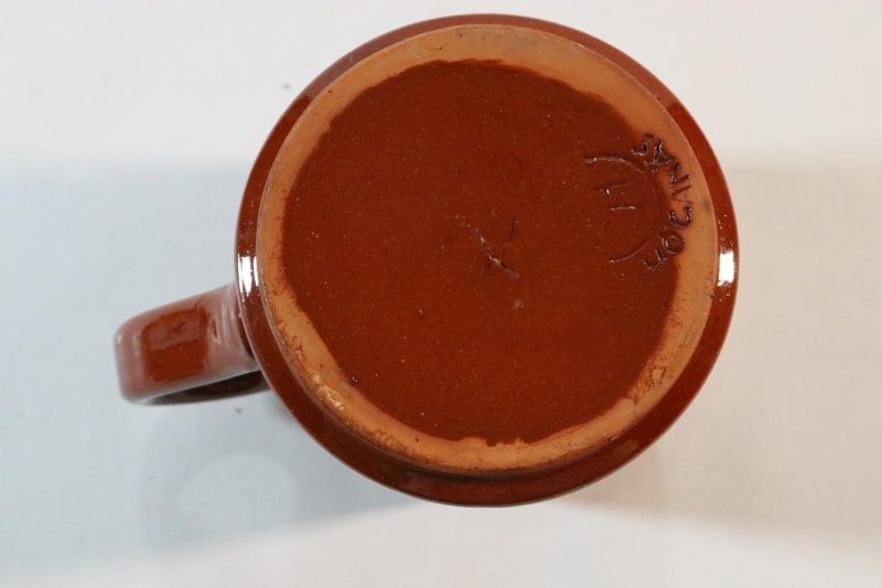 Mugg i lergods, Andersson & Johansson Höganäs,  D8cm H11,5cm