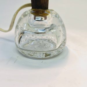 Vintage Bordslampa utan Skärm – Glasbas med Bubblor