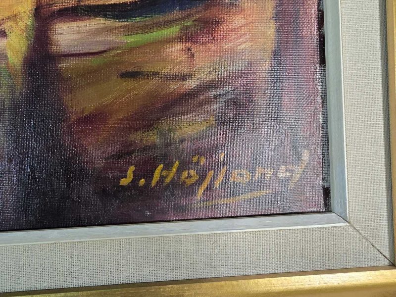 Oljemålning  S Höjland, skogsmotiv, signerad, duk, 75x101