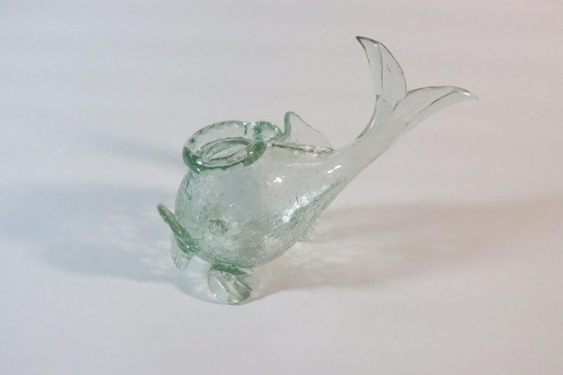 Fisk konstglas. Thure Berglund Stockholms Glasbruk, Skansen, "Skansenglas"