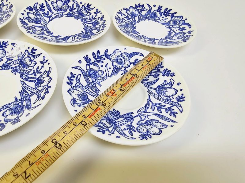 Set om fem fat från Gustavsberg, Blå Blomsterbukett, Ø 13 cm