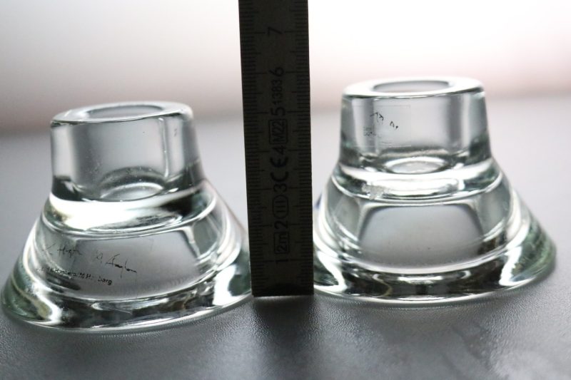 KNUT/MARIANNE HAGBERG. LJUSHÅLLARE, 2 st, glas, design K Hagberg/M Hagberg