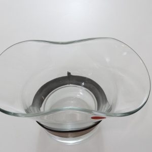 Stor glasskål med brun läder - Polen