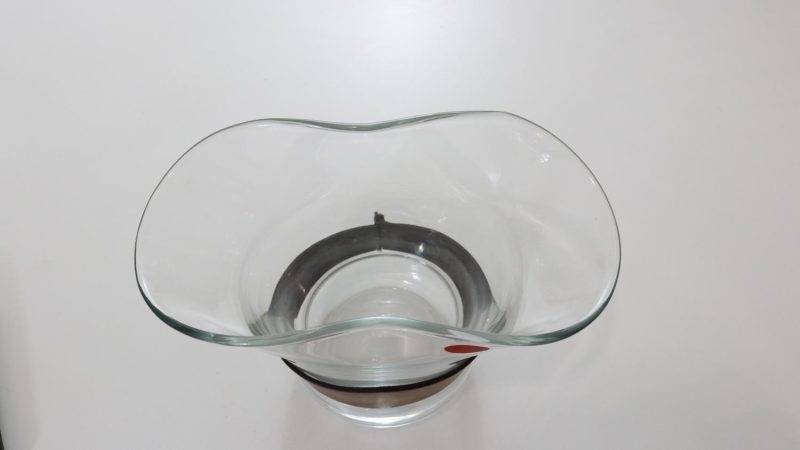 Stor glasskål med brun läder - Polen