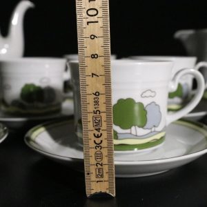 Mitterteich Bavaria Te- kaffeservis, landskapsdesign,  6 personer