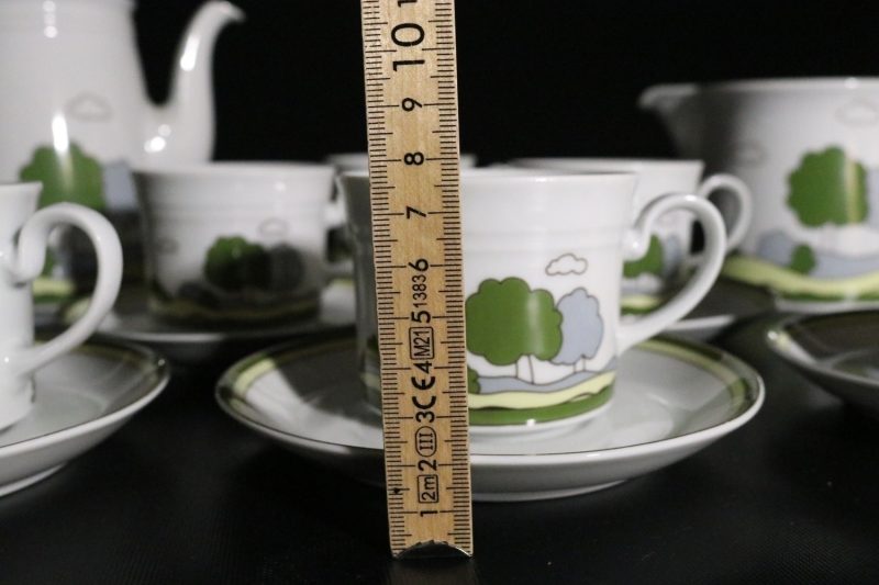 Mitterteich Bavaria Te- kaffeservis, landskapsdesign,  6 personer