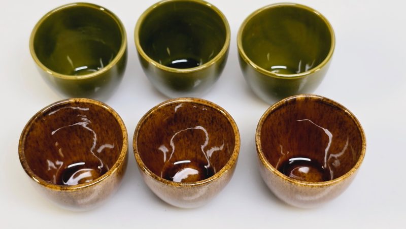 Rustik charm: Set med 6 små keramikkoppar