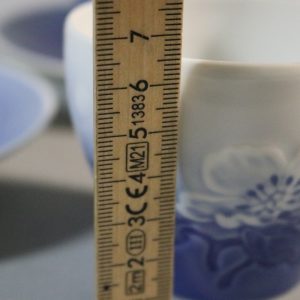 KAFFEKOPPAR MED FAT, 7 delar, porslin, "Julrosen", Bing & Gröndahl