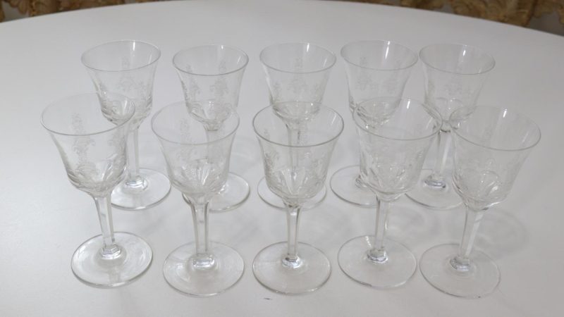 Glasservis med graverad dekor - 6st
