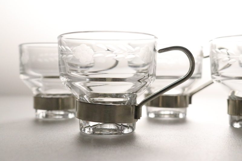Kaffekoppar i glas, 5st - Handslipat Brooks