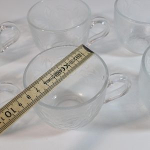 6st Kaffekoppar i glas, Arcoroc, Frankrike