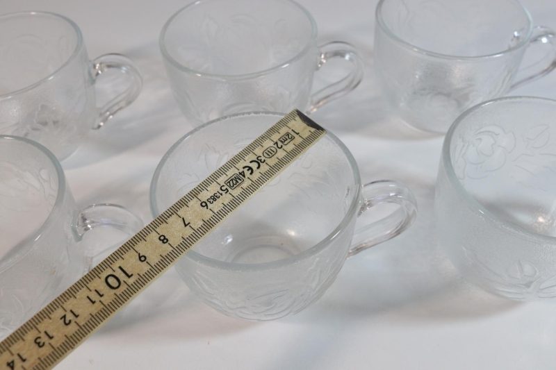 6st Kaffekoppar i glas, Arcoroc, Frankrike