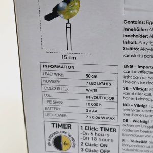 Dekorationsbelysning "Fågel" med Timer - LED för Inne/Utebruk