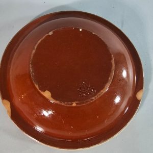 SKÅL, AJ HÖGANÄS,  spillkum med allmogemålning D23cm