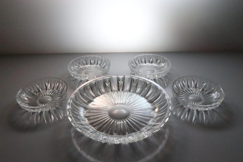 Glasfat, fruktservis, art deco