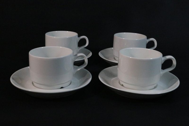 4st Kaffekoppar med fat, Rörstrand Sweden