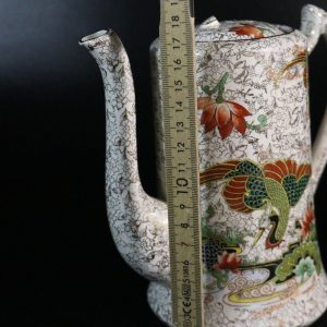 Art Nouveau Phoenix keramikkanna gjord i England med färgglad dekor